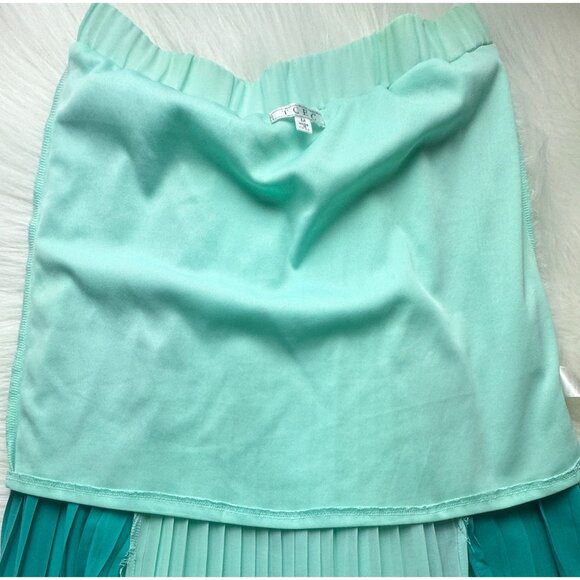 Women's TCEC Color Block Pleated Multi Split Maxi Skirt Size Medium Turquoise - Picture 9 of 11